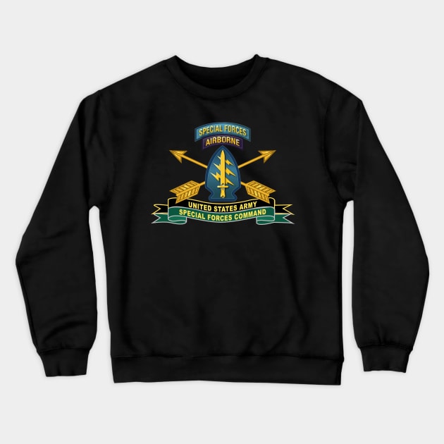 US Army Special Forces Command - SSI w Br - Ribbon X 300 Crewneck Sweatshirt by twix123844